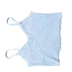Blue Lace Crop Top. Size: M